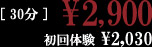 30分￥2,900 初回体験￥2,030